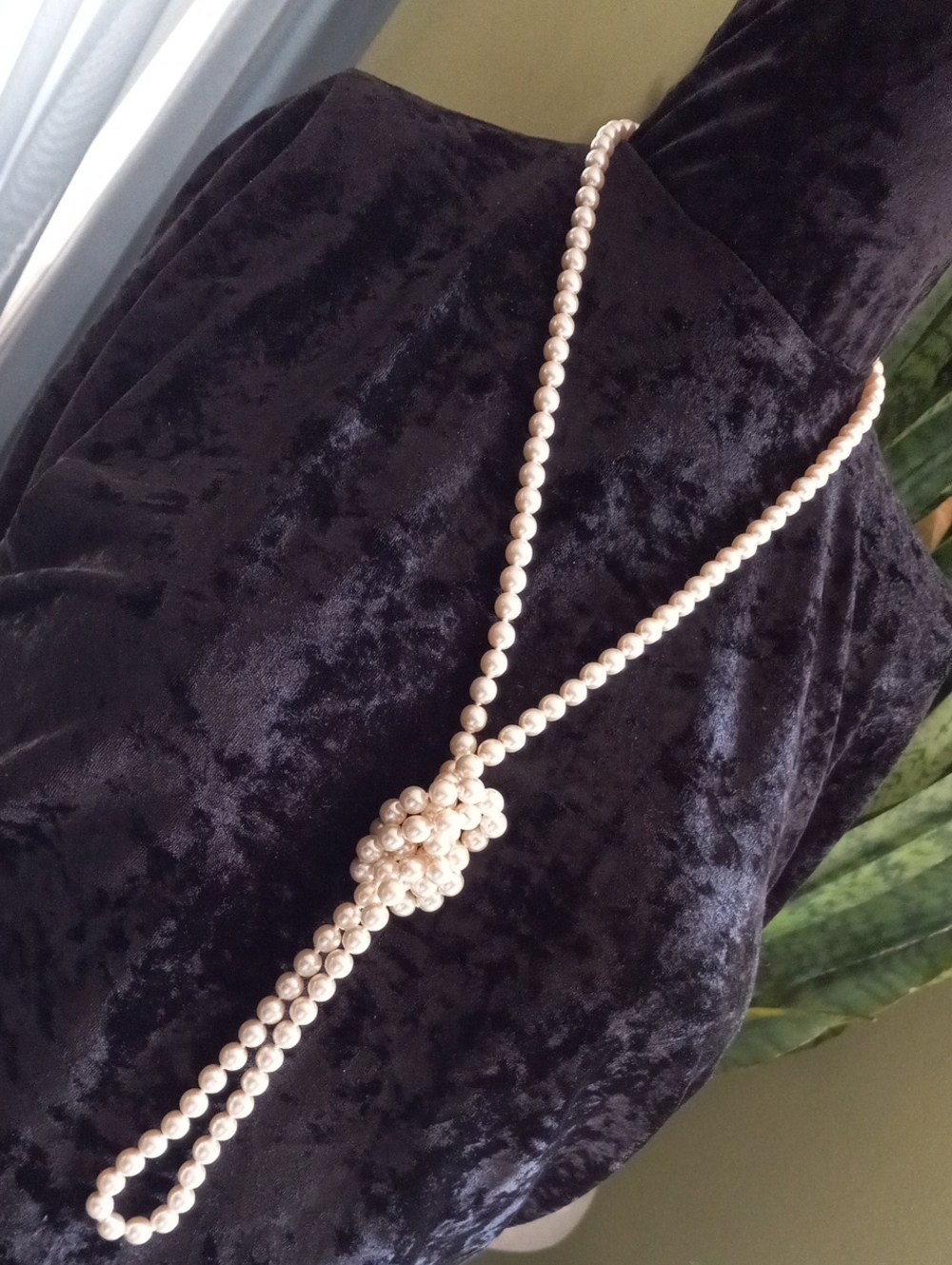 Nordstrom Ivory Pearl Knot Lariat Necklace Long Or Layered.